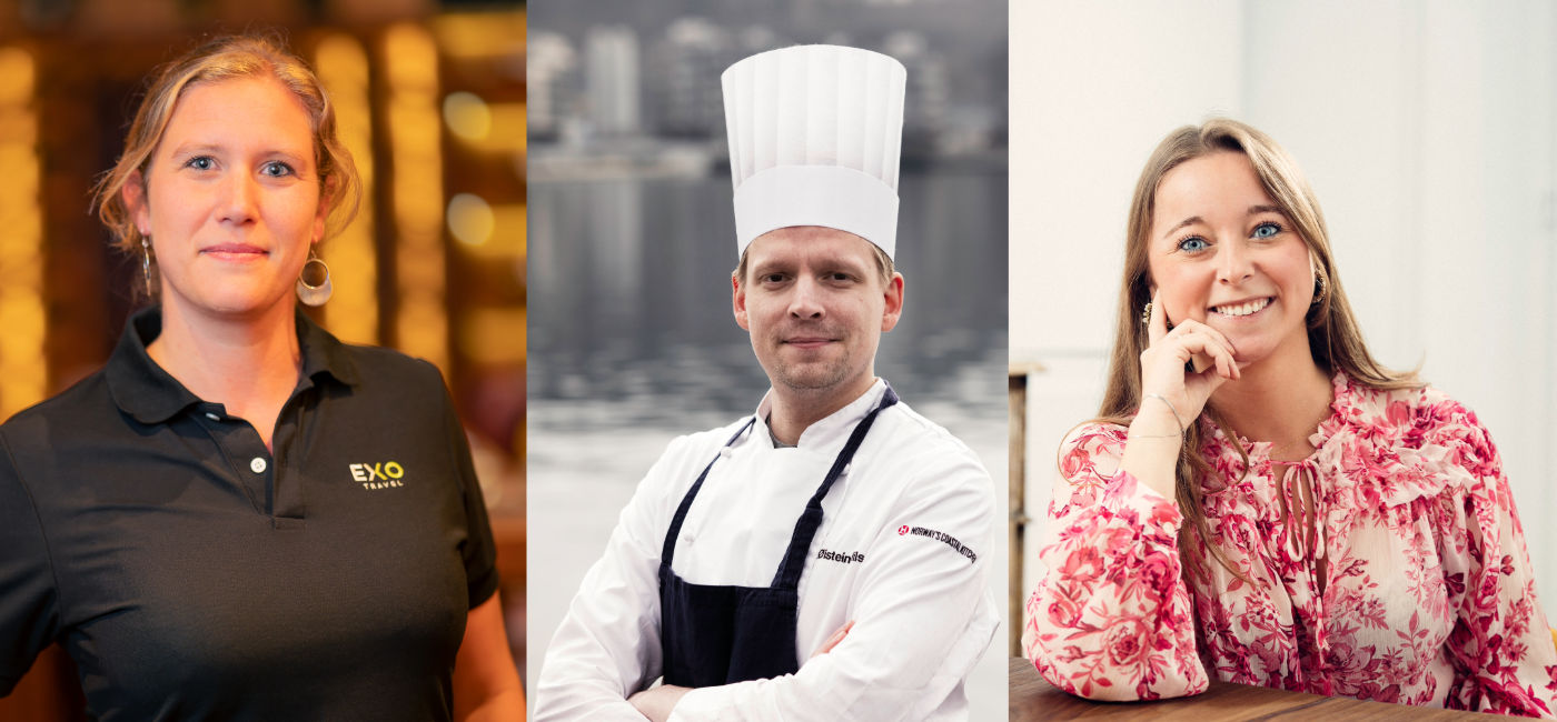 Image: L to R: Alexandra Michat, ?istein Nilsen, and Mathilde Six, the recipients of the 2025 USTOA Future Lights Award. (Photo Credit: USTOA)