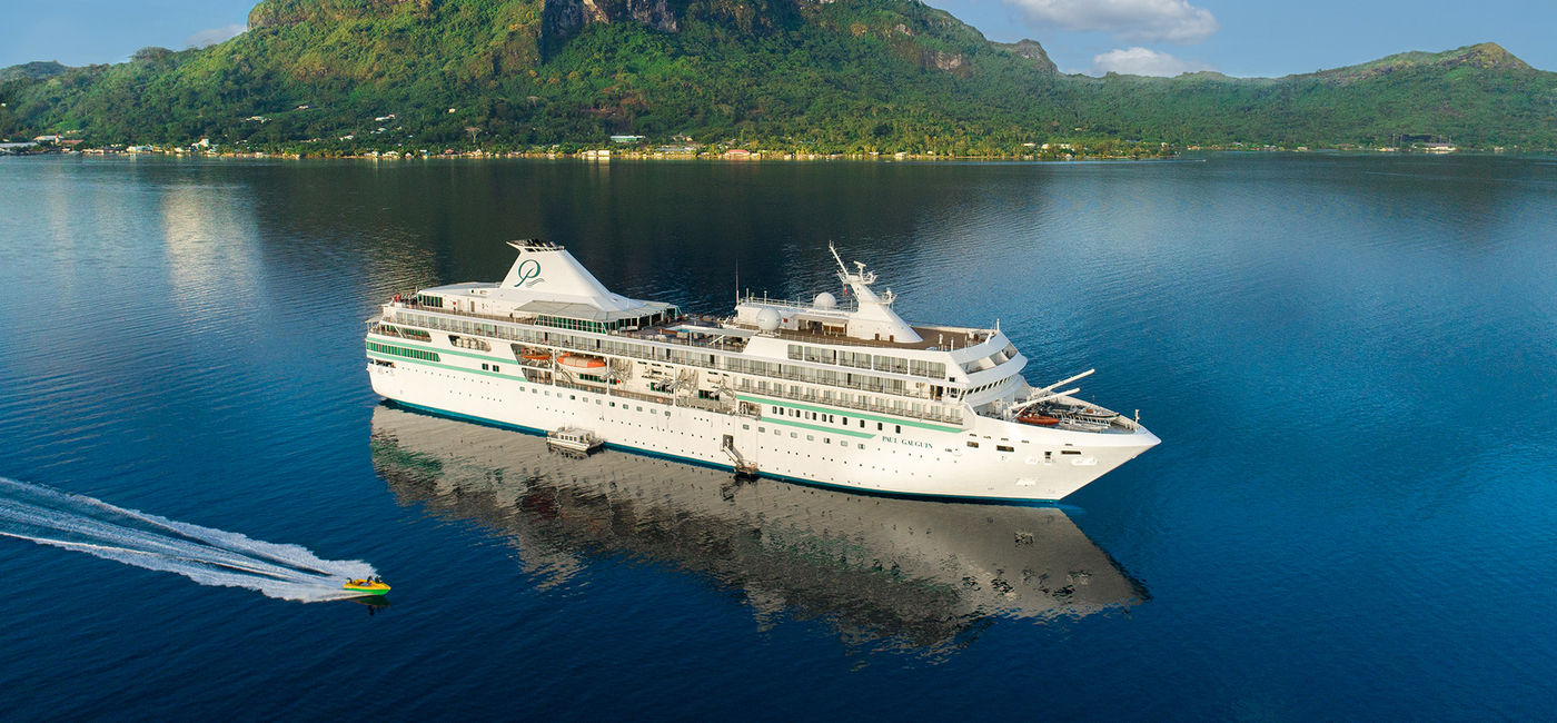 Image: The m/s Paul Gauguin sailing in Bora Bora. (photo courtesy of Paul Gauguin Cruises)