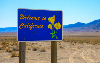 Welcome to California road sign.