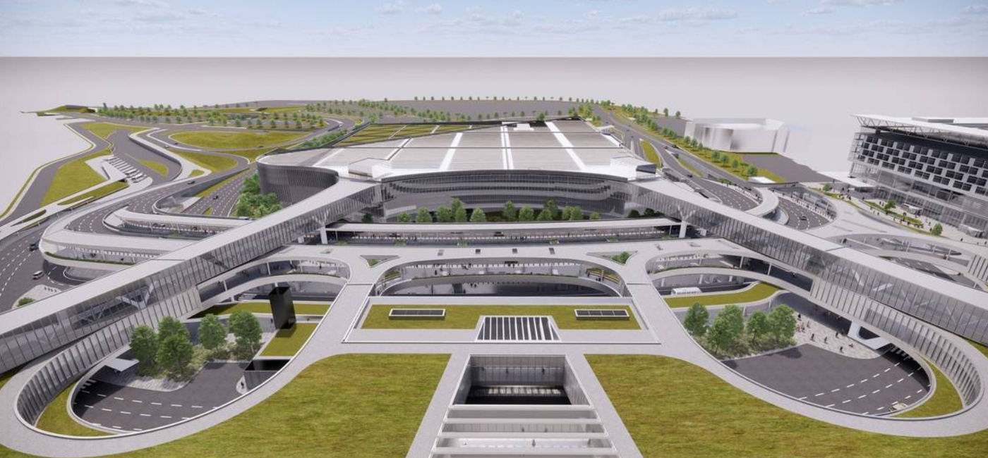 Image: Rendu de l’agrandissement proposé de YUL (Source: Banque de l'infrastructure du Canada)