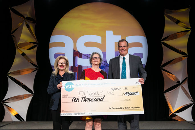 Debby Corwin, Founder & CEO of TAToolkit accepts the 2022 Entrepreneur of the Year Award Debby Corwin, Founder & CEO of TAToolkit accepts the 2022 Entrepreneur of the Year Award