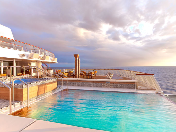 Viking Aquavit terrace and infinity pool Viking Aquavit terrace and infinity pool