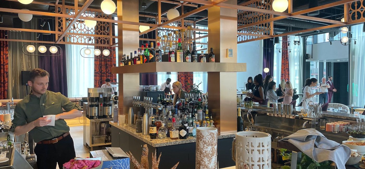 Image: W Hotel Toronto's Skylight features cocktails and Mediterranean-inspired raw bar and mezze. (Photo Credit: Bruce Parkinson)