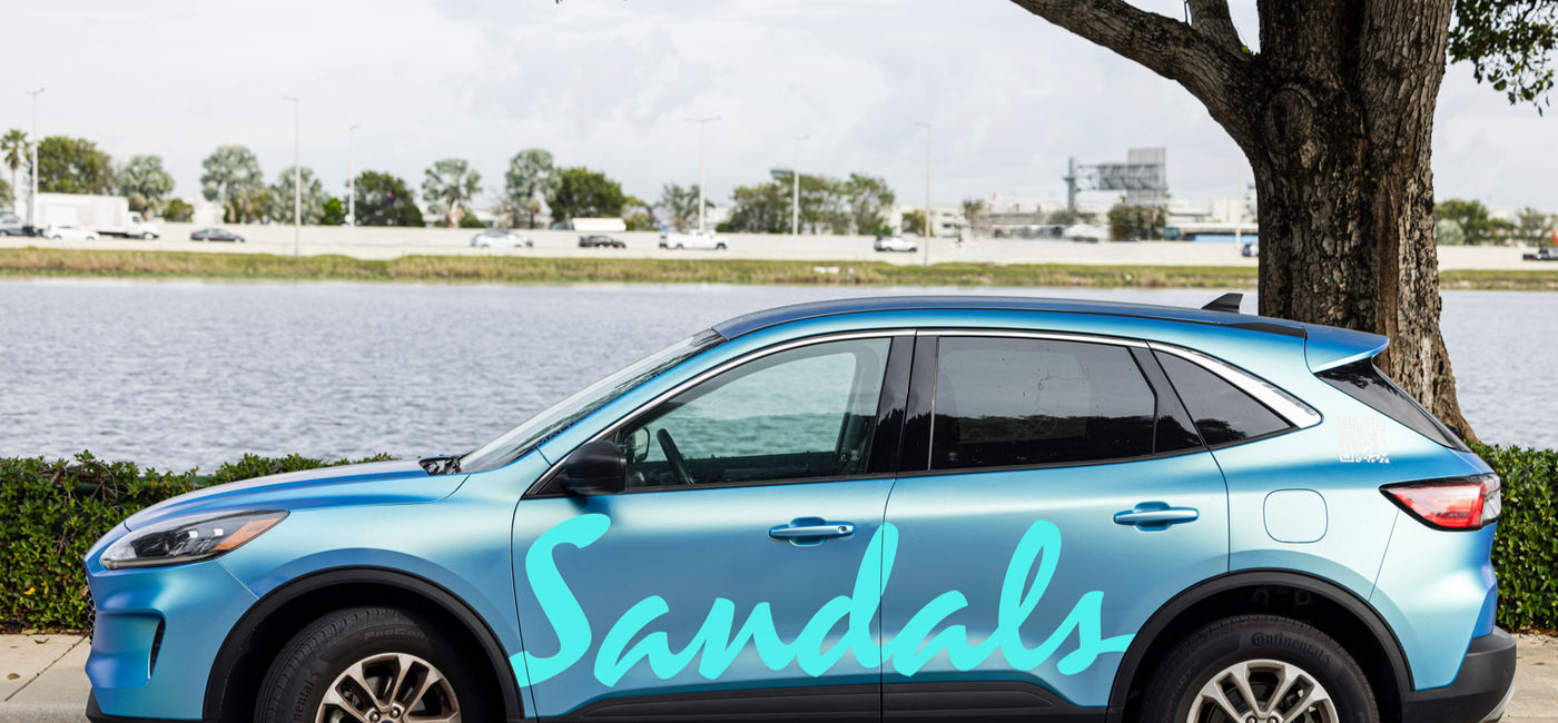 Image: Sandals has introduced new wrap designs for travel advisor vehicles.