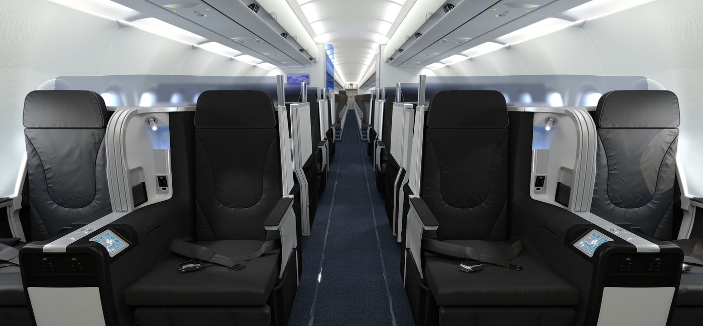 Image: PHOTO: JetBlue Mint seats, first row on an Airbus A321. (photo courtesy of JetBlue)