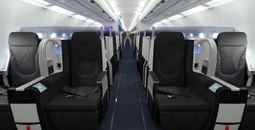 JetBlue Mint seats, first row on an Airbus A321