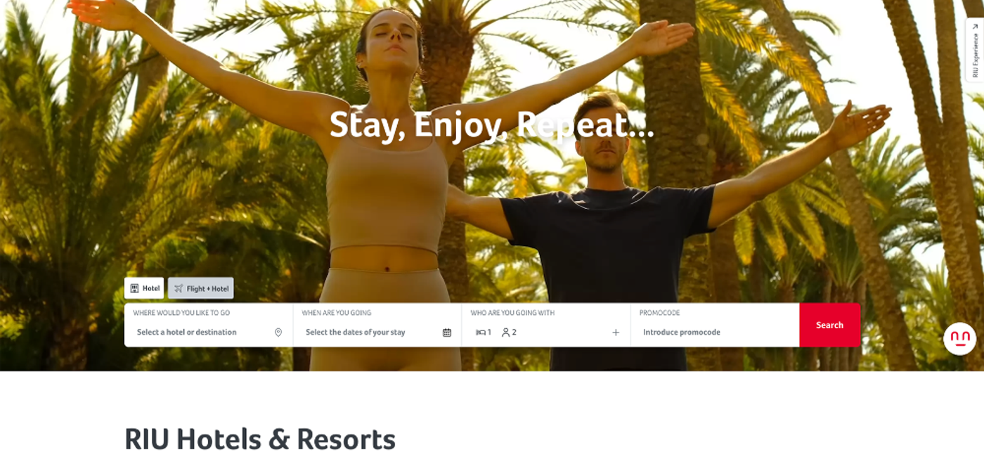 Image: RIU Hotels & Resorts New Website