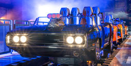 The Fast & Furious: Hollywood Drift ride at Universal Studios Hollywood.