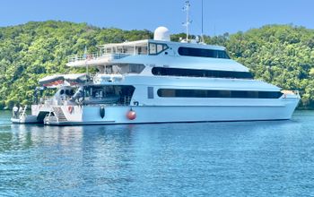 The Four Seasons Explorer, Palau, a floating luxury resort.