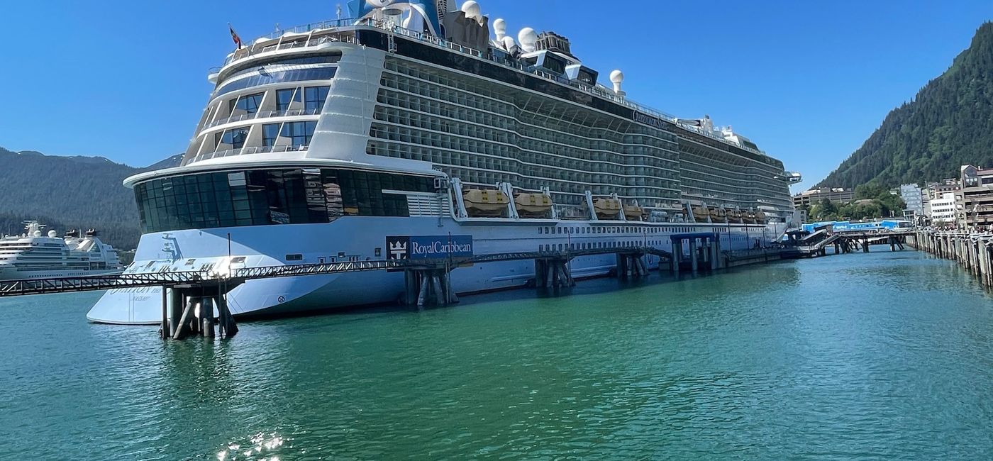 Image: Royal Caribbean's Ovation of the Seas docked in Juneau. (photo via Bruce Parkinson)