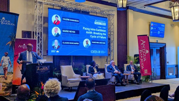 CHTA President Sanovnik Destang led a panel on intra-Caribbean airlift CHTA President Sanovnik Destang led a panel on intra-Caribbean airlift