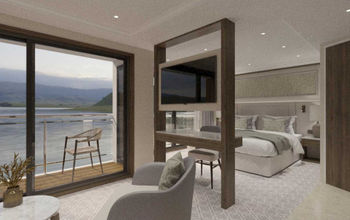 A rendering of a grand suite on the Riviera Radiance
