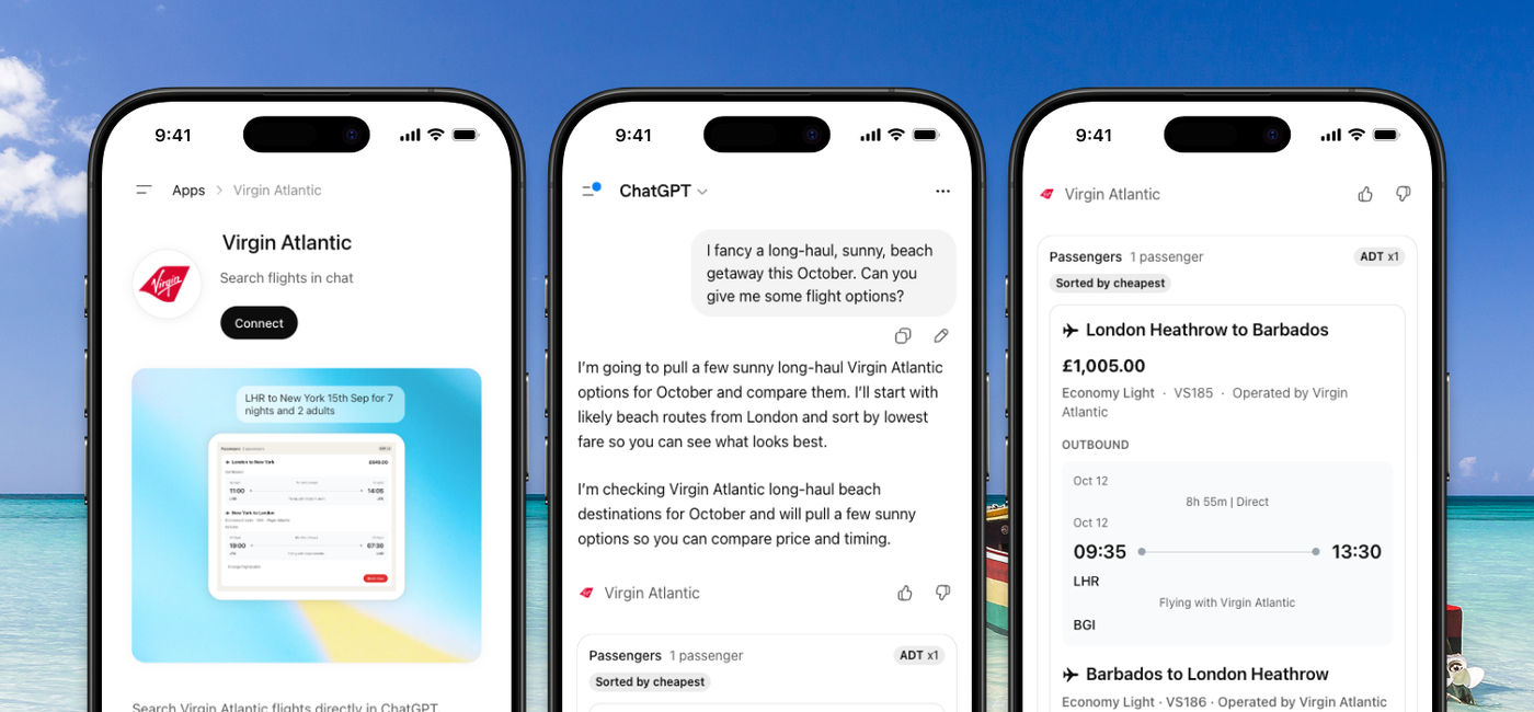 Image: Virgin Atlantic ChatGPT App (Photo Credit: Virgin Atlantic)