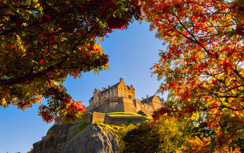Edinburgh Castle viewed during autumn