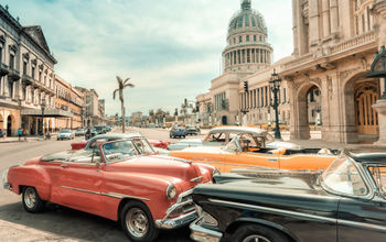 Classic cars, Capitol, Havana, Cuba
