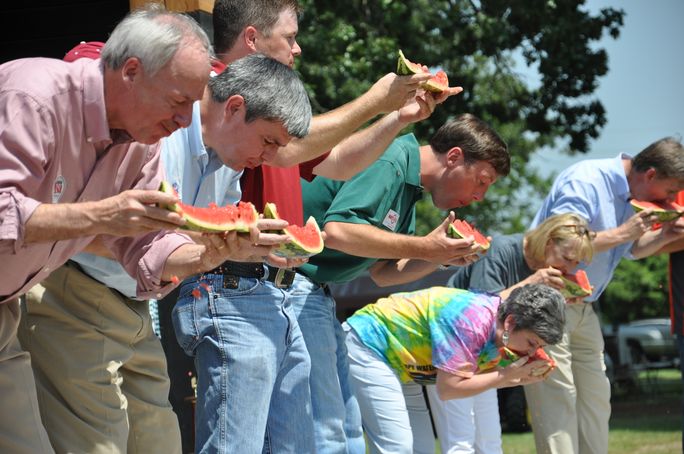 Participants take part in contest at Hope Watermelon Festival Hope Watermelon Festival, Summer festivals