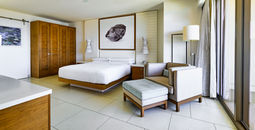 Master bedroom in a family suite at Grand Hyatt Baha Mar, Nassau, Bahamas.