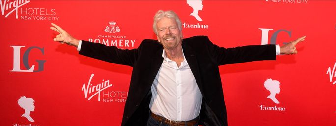 Sir Richard Branson celebrates during the opening of Virgin Hotels New York City. Virgin Hotels, Virgin Hotels New York City, Sir Richard Branson
