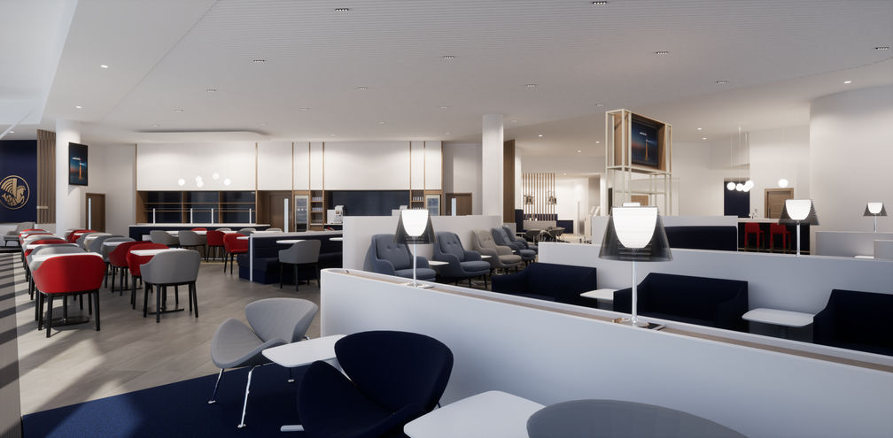 Rendering of the new Air France lounge at London Heathrow coming this spring.