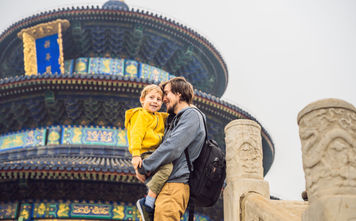 Adobe Stock, family travel, beijing, temple of heaven, asia travel, father traveler, children