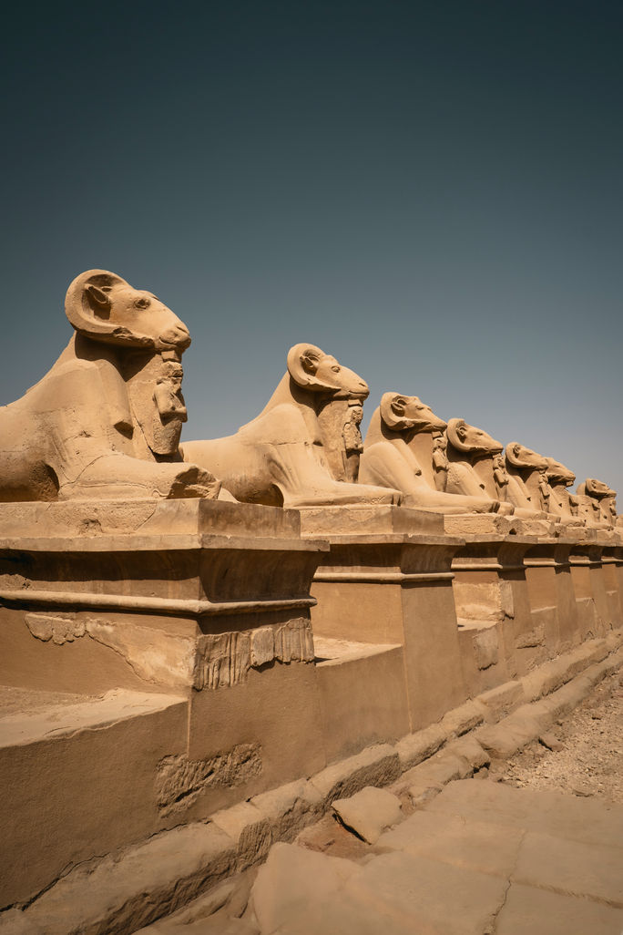 Exterior of the Karnak Temple at Luxor, Egypt.