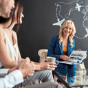 Travel advisor working with clients
