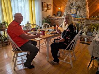 Former Appleton mayor Derm Flynn and his wife, Dianne, share breakfast and conversation at their home.
