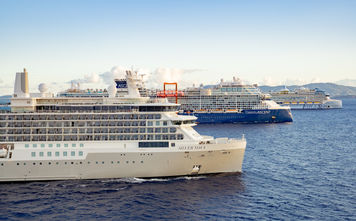 Ships from each of Royal Caribbean Group's brands: Royal Caribbean, Celebrity Cruises and Silversea Cruises.