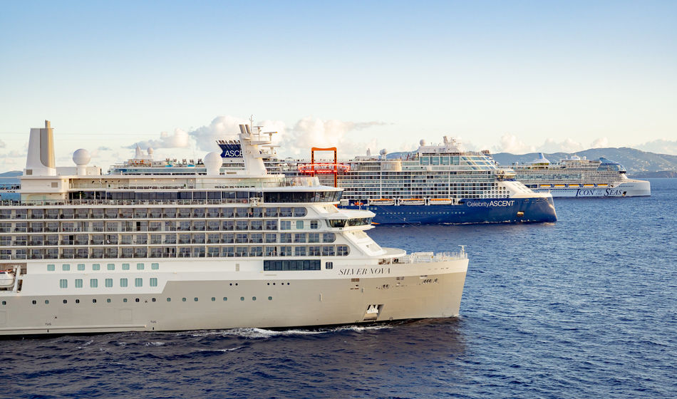 Ships from each of Royal Caribbean Group's brands: Royal Caribbean, Celebrity Cruises and Silversea Cruises.