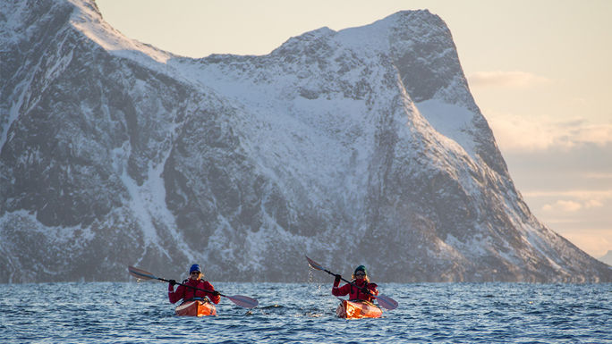 Kayaking in Senja, Norway