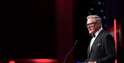 Mike Julius speaks at the 2025 Travvy Awards gala in Fort Lauderdale, Florida