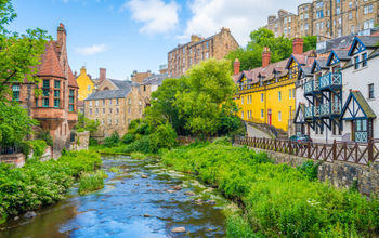 The scenic Dean Village in Edinburgh, Scotland