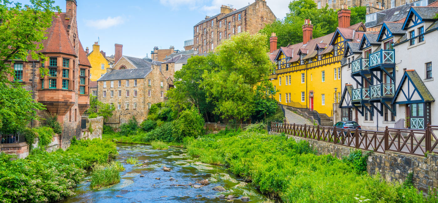Image: The scenic Dean Village in Edinburgh, Scotland. (Photo Credit: Adobe/e55evu)