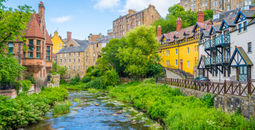 The scenic Dean Village in Edinburgh, Scotland
