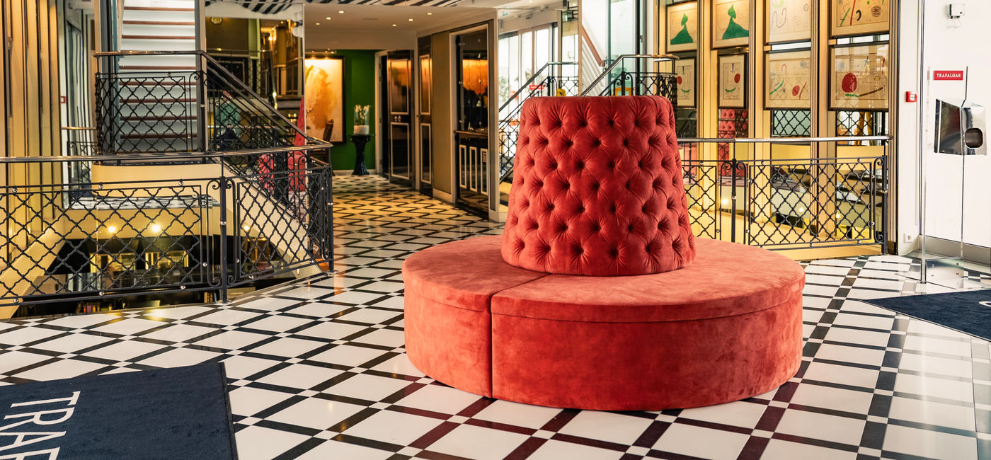 Image: The Reception area aboard the Trafalgar Reverie. (Photo Credit: Trafalgar)