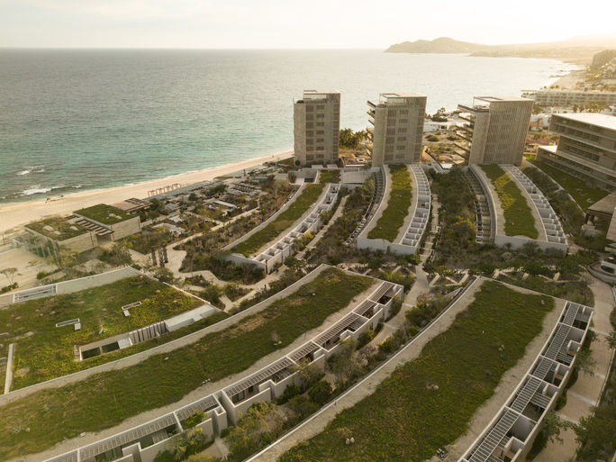 Aerial view of Solaz, a Luxury Collection Resort, Los Cabos, Mexico. Aerial view of Solaz, a Luxury Collection Resort, Los Cabos, Mexico.