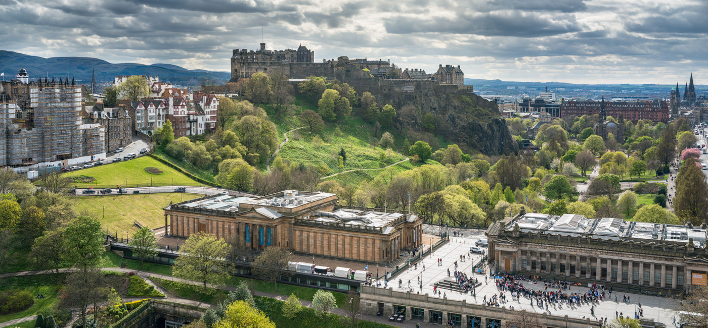 Image: Aerial view of Edinburgh Castle. (Photo Credit: Brendan Vacations)