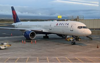 Delta plane on tarmac