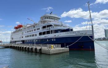 The 190-passenger Victory II at dock.