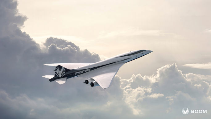 Rendering of Boom Supersonic's Overture airliner