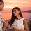 Couple enjoying champagne on the terrace