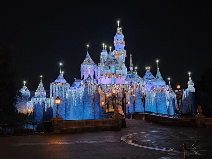 Sleeping Beauty's Winter Castle at Disneyland Resort, Anaheim, California.