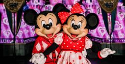 Mickey Mouse and Minnie Mouse at Sweethearts' Nite in Disneyland