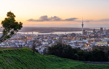 Sunset over Auckland, New Zealand