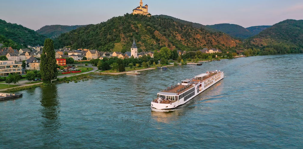 A Viking river cruise ship