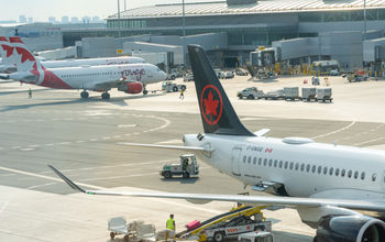 Air Canada and Air Canada Rouge planes at Pearson