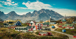 Greenland, village, mountains