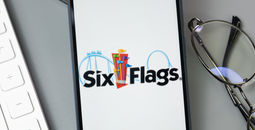 Six Flags logo.