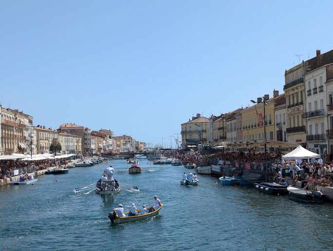Water jousting in Sete, France, Mediterranean