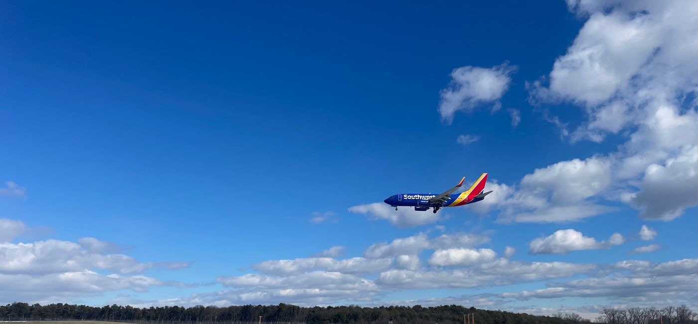 Image: Southwest Airlines plane landing at Baltimore/Washington International Airport. (Photo Credit: Patrick Clarke)